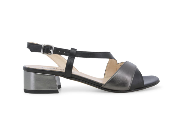 Melluso Sandali Eleganti Made in Italy Tacco Comodo Tomaia Pelle Nera K35157Z-245640